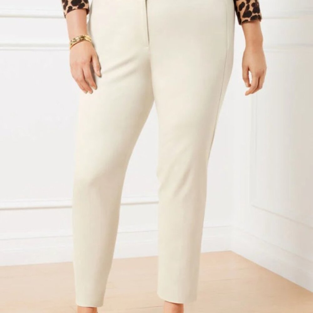 Talbots  Plus Exclusive Chatham Slim Ankle Pants - Solid Gypsom- Curvy Fit